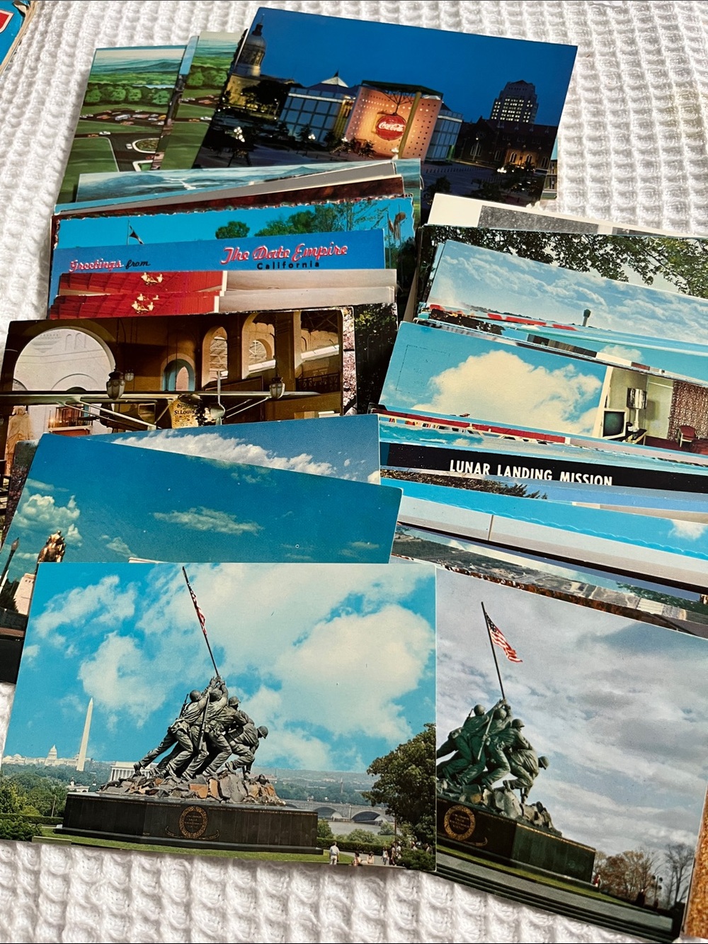 Vintage Postcard Lot Featuring Scenic Views and Monuments - Blue Skies.